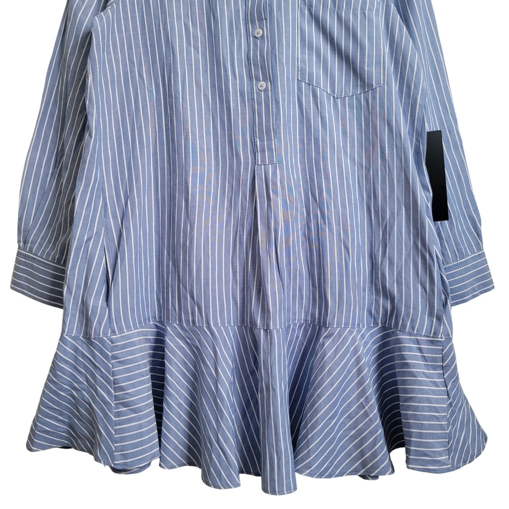 NWT TUCKERNUCK Blue Stripe Callahan Shirt Dress Size Medium Cotton Blend - Picture 7 of 14